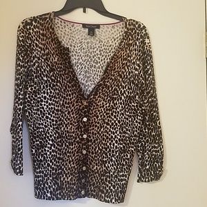 Animal Print Cardigan Sweater